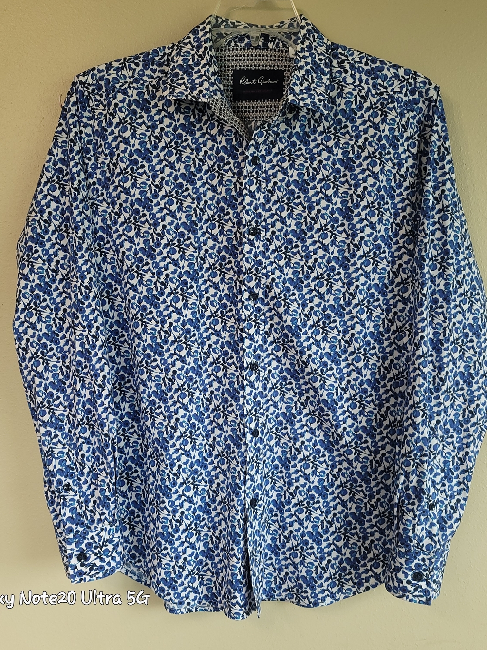 Robert Graham Modern Americana Blue Floral Berry Button Up Shirt Large Like New
